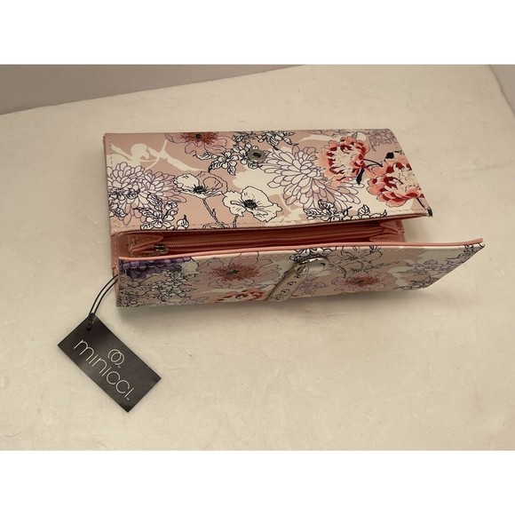 Minicci Spring Floral Flowers Pink Purple White Polyvinyl Wallet - Picture 6 of 6
